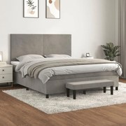 ΚΡΕΒΑΤΙ BOXSPRING ΜΕ ΣΤΡΩΜΑ ΑΝΟΙΧΤΟ ΓΚΡΙ 160X200 ΕΚ. ΒΕΛΟΥΔΙΝΟ 3137731