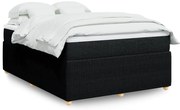 vidaXL Κρεβάτι Boxspring με Στρώμα Μαύρο 140x190 εκ. Υφασμάτινο