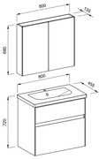 Πάγκος μπάνιου με Νιπτήρα MALAGA 80 Λευκό 80x45.5x72 εκ. 80x45.5x72 εκ.