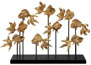 Διακοσμητικό Επιτραπέζιο Goldfish 565TNL1207 42x10x28cm Black-Gold Aberto Design Πολυέστερ