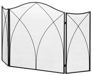 HOMCOM Προστατευτικό τζακιού, τριπλό αναδιπλούμενο, μεταλλική κατασκευή, επίστρωση, 108x2x76 cm, μαύρο