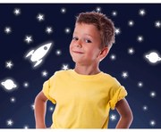 Παιδικά Φωσφοριζέ Αυτοκόλλητα Τοίχου Ango Rocket &amp; Stars 77226