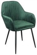 VALERY Πολυθρόνα Μέταλλο Βαφή Μαύρο / Ύφασμα Velure Forest Green 55x61x87cm ΕΜ711,3