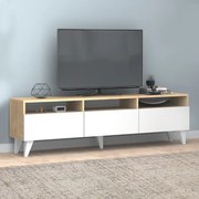Έπιπλο τηλεόρασης Deluxe Megapap χρώμα λευκό - φυσικό οξιάς 180x35x47cm.-GP028-0105,1