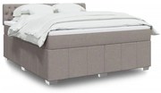 vidaXL Κρεβάτι Boxspring με Στρώμα Taupe 180x200 εκ. Υφασμάτινο