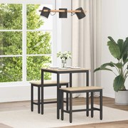 vidaXL Τραπεζαρίες ΜΕΤΑΛΛΟ