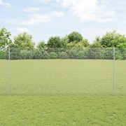 vidaXL Γαλβανισμένος Φράκτης Συρματόπλεγμα με 10 Υποστηρίγματα Ασημί 1.4x10 μ Ατσάλι