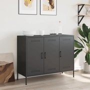 Ντουλάπι Μαύρο 100,5x39x79 εκ. από Χάλυβα 843024
