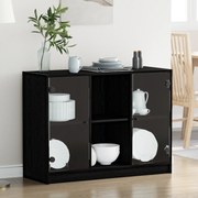 vidaXL Μπουφέ Μαύρο Δρυς 102x37x75,5 εκ Κατασκευασμένο Ξύλο