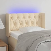 vidaXL Κεφαλάρι Κρεβατιού LED Κρεμ 83x16x78/88 εκ. Υφασμάτινο