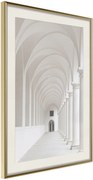 Αφίσα - White Colonnade  - 40x60 - Χρυσό - Με πασπαρτού