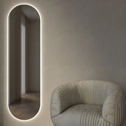 Καθρέπτης τοίχου Semi Oval Project Mirrors 50x180 με κρυφό φωτισμό Led Διακόπτης Αφής: Ναι