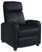 Πολυθρόνα Porter Relax Black Velure Ε9781,1 68x86x99cm Βελούδο