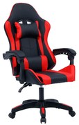 Καρέκλα γραφείου gaming William pakoworld PU μαύρο-κόκκινο 275-000012