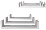 Ράφια Τοίχου Λευκό MDF 60x15.5x8cm 50x15.5x8cm 40x15.5x8cm 3Τμχ