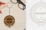 Intra απο ξύλο plywood 3mm-4mm πάχος Aquarius Keychain | Zodiac Sg Δίασταση 6x6 cm INTRAFABR-102216861