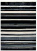 Δερμάτινο Χειροποίητο Χαλί Skin Stripes Black-Grey-White