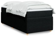 vidaXL Κρεβάτι Boxspring με Στρώμα Μαύρο 90x190 εκ.Υφασμάτινο