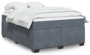 vidaXL Κρεβάτι Boxspring με Στρώμα Σκούρο Γκρι 140x200 εκ. Βελούδινο