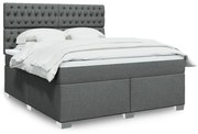 ΚΡΕΒΑΤΙ BOXSPRING ΜΕ ΣΤΡΩΜΑ ΣΚΟΥΡΟ ΓΚΡΙ 180X200 ΕΚ ΥΦΑΣΜΑΤΙΝ 3290575