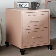vidaXL Κομοδίνο Ροζ 36x39x43,5 εκ. από Χάλυβα