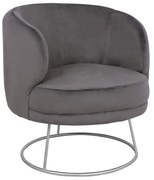 Armchair Arien  grey,silver base 80x75x82cm