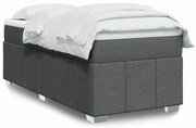 vidaXL Κρεβάτι Boxspring με Στρώμα Σκούρο Γκρι 100x200 εκ. Υφασμάτινο