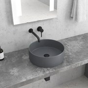 KARAG LT 3134 Νιπτήρας Επικαθήμενος Γκρι Ματ Πορσελάνη Ø35,5x12cm