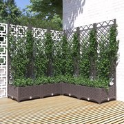 vidaXL Ζαρντινιέρα Κήπου με Καφασωτό Καφέ 120x120x121,5 εκ. από PP