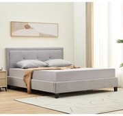 BECO Κρεβάτι Διπλό για Στρώμα 160x200cm, Ύφασμα Ανοιχτό Γκρι  170x216x100cm Ε8114,1