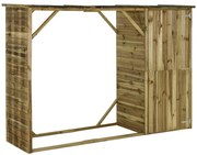 vidaXL Υπόστεγο Καυσόξυλων / Αποθήκη Κήπου 253x80x170 εκ. Ξύλο Πεύκου