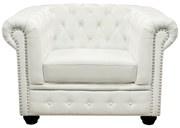 ΠΟΛΥΘΡΟΝΑ T.CHESTERFIELD POLINA HM3011.02 PU ΛΕΥΚΟ ΜΑΤ 110x90x73Y εκ.