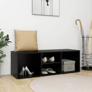 vidaXL Πάγκος Αποθήκευσης Παπουτσιών Μαύρος 105x35x35 εκ. Μοριοσανίδα