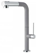 Armando Vicario Tozo 48580 Granite Silverstone Μπαταρία Κουζίνας Με Υψηλό Περιστρεφόμενο Ρουξούνι και Συρόμενο Ντους