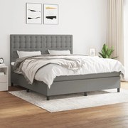 ΚΡΕΒΑΤΙ BOXSPRING ΜΕ ΣΤΡΩΜΑ ΣΚΟΥΡΟ ΓΚΡΙ 160X200 ΕΚ ΥΦΑΣΜΑΤΙΝΟ 3142106