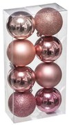 Χριστουγεννιάτικες Μπάλες 07.129170SD (Σετ 8τμχ) 7cm Pink
