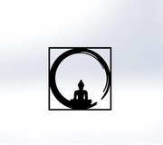 ΔΙΑΚΟΣΜΗΤΙΚΟ ΤΟΙΧΟΥ 100% ΜΕΤΑΛΛΙΚΟ ΜΑΥΡΟ BUDDHA FIGURE 50Χ50 HM7210