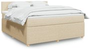 vidaXL Κρεβάτι Boxspring με Στρώμα Κρεμ 180x200 εκ. Υφασμάτινο