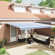 vidaXL Σκηνίτσα Αναδιπλούμενη with Μπλε και λευκό 5 x 3 m