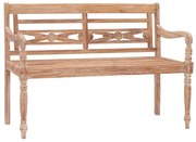 vidaXL Παγκάκι Batavia 120 εκ. Μασίφ Ξύλο Teak με Λευκό Φινίρισμα