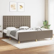 vidaXL Πλαίσιο Κρεβατιού με Κεφαλάρι Taupe 180x200 εκ. Υφασμάτινο