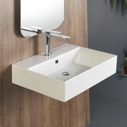 Bianco Ceramica Tetra N 32050 Λευκός Πορσελάνινος Νιπτήρας Μπάνιου Κρεμαστός ή Επιτραπέζιος ή Επικαθήμενος Επίπλου 50x42cm