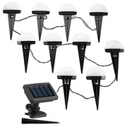 LED Αδιάβροχα Ηλιακά Καρφωτά - Χωνευτά Λαμπάκια Γιρλάντα 3.8m με Ηλιακό Πάνελ και Ψυχρό Λευκό Φωτισμό