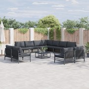 vidaXL Σετ Καναπέ Κήπου 11 pcs Ανθρακί Ατσάλι