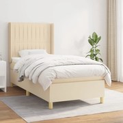 ΚΡΕΒΑΤΙ BOXSPRING ΜΕ ΣΤΡΩΜΑ ΚΡΕΜ 90X190 ΕΚ.ΥΦΑΣΜΑΤΙΝΟ 3132118