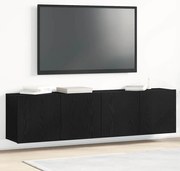 vidaXL Ντουλάπια Τηλεόρασης 2 τεμ. Μαύρο Δρυς 160x30x41 εκ. από Τεχνητό Ξύλο