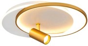 Φωτιστικό Οροφής - Πλαφονιέρα 701CHD1563 Φ50x14cm Led 5100lm 51W 3000K White-Gold Opviq