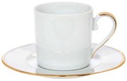 Φλυτζάνι Καφέ Elegance 24.001.17 G 120ml White-Gold Cryspo Trio Porcelain
