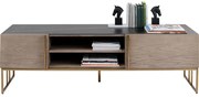 Έπιπλο Tv Cesaro Όψη Μαρμάρου Καφέ 160x48x50 εκ. - Μαύρο