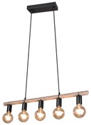 Φωτιστικό Vintage Κρεμαστό 80xH150cm 5xE27 Σχοινί Trio Lighting Einar R30605032